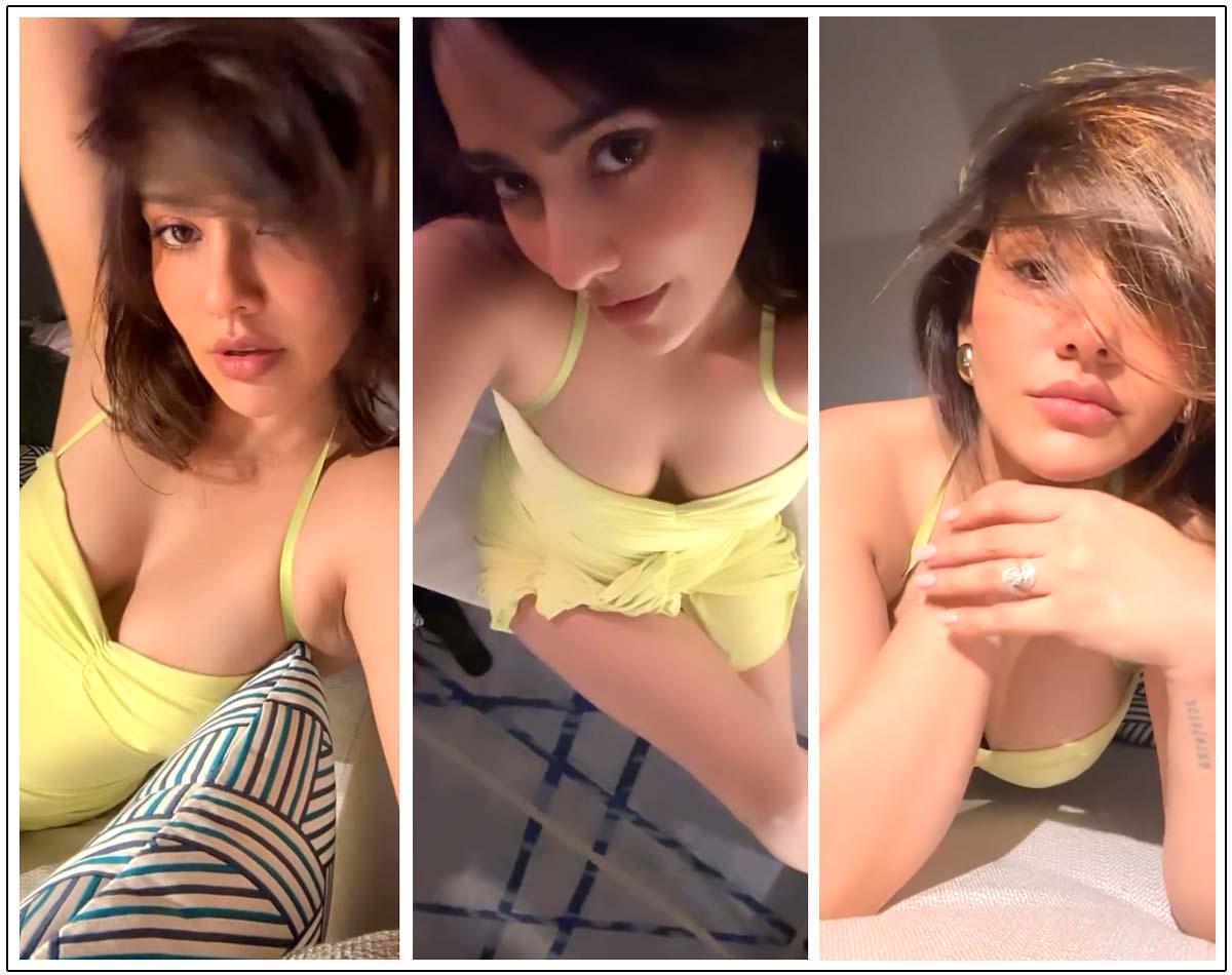 Neha Sharma is sizzling in yellow dress