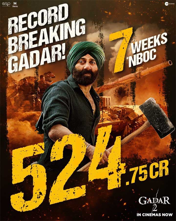 Gadar 2 Crosses Pathaan Emerges As Highest Grossing Hindi Film