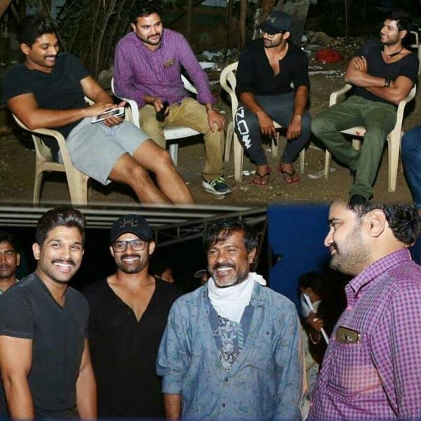 Bunny, Sai Dharam Visit Sundeep On Sets!
