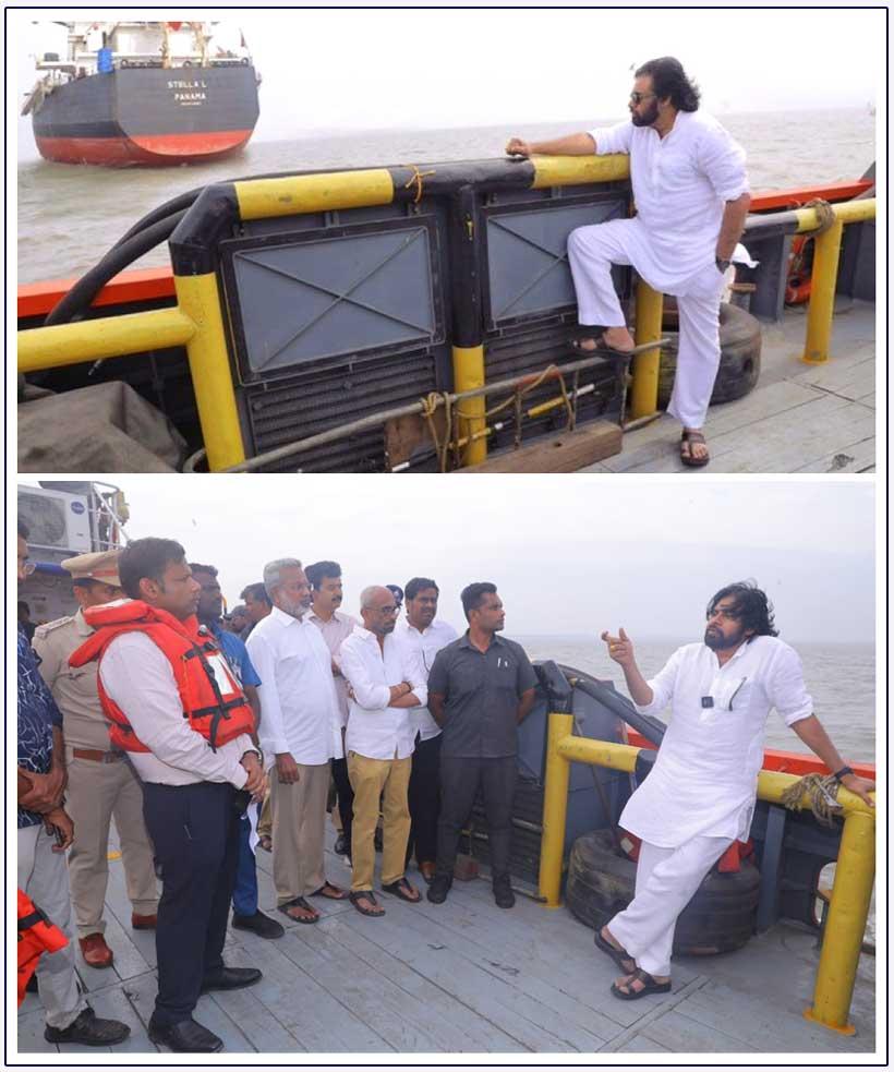 Pawan Kalyan daring act at Kakinada Port