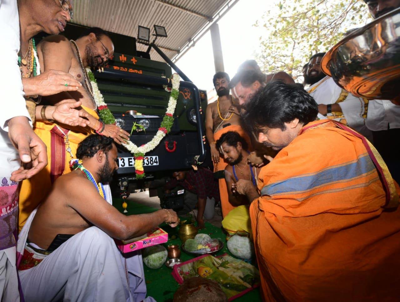 Pawan performs puja to Varahi