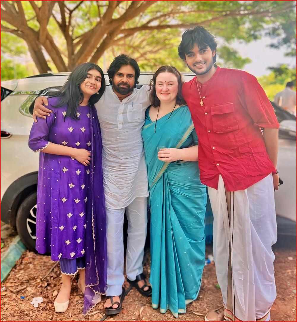 Dy CM Pawan Kalyan turns traditional along with family