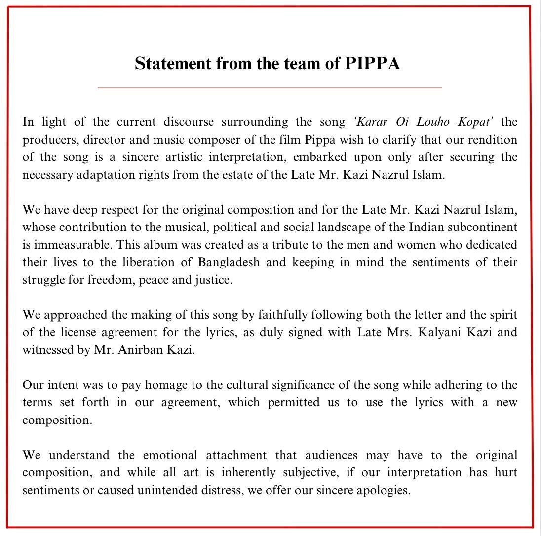 Pippa Makers On Trolling Of AR Rahman