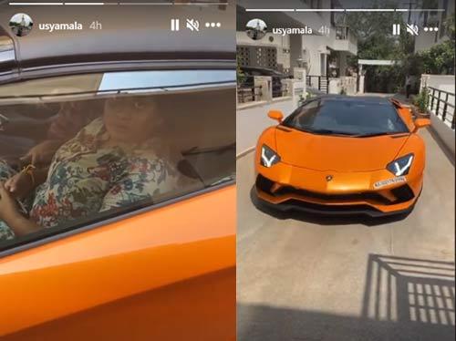 Prabhas Sis Enjoys Lamborghini Ride