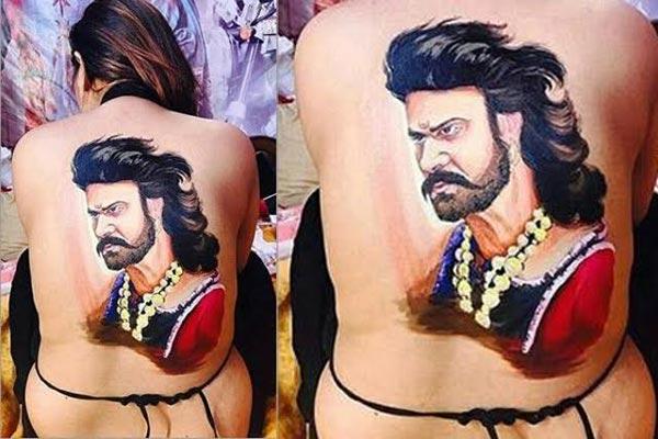 Prabhas On Her Bare Back!
