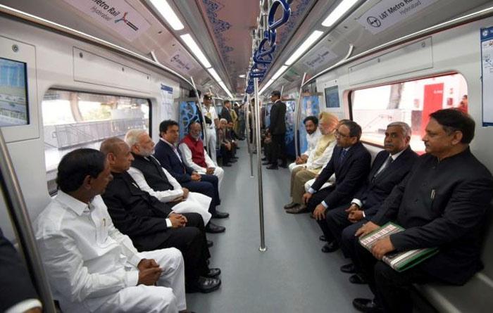 PM Modi inaugurates Hyderabad Metro Rail