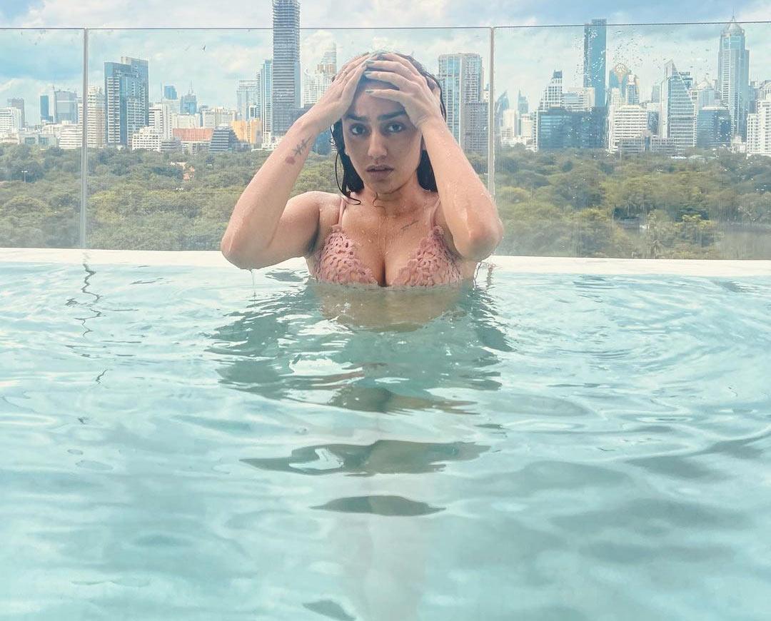 Wink beauty Priya Varrier heats up the sky pool