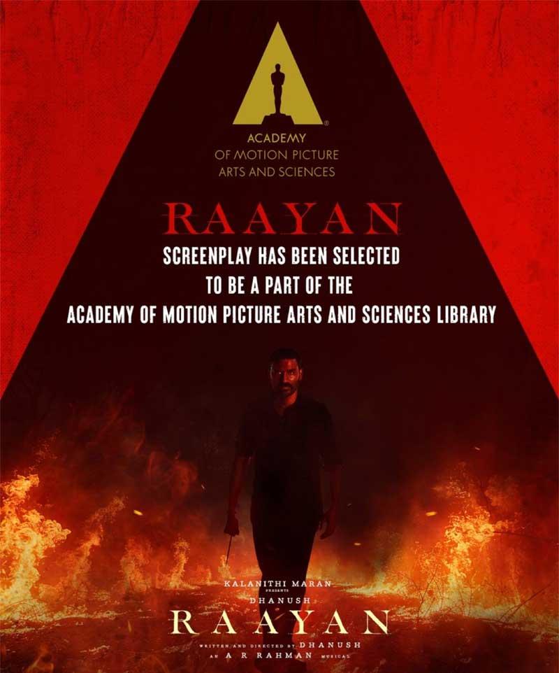 Raayan Screenplay Added To The Oscar Academy Library