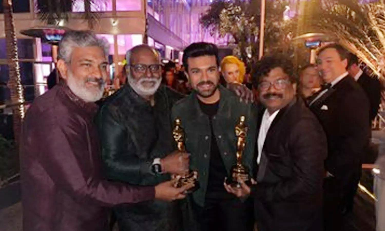 Rajamouli grand party after Oscar win