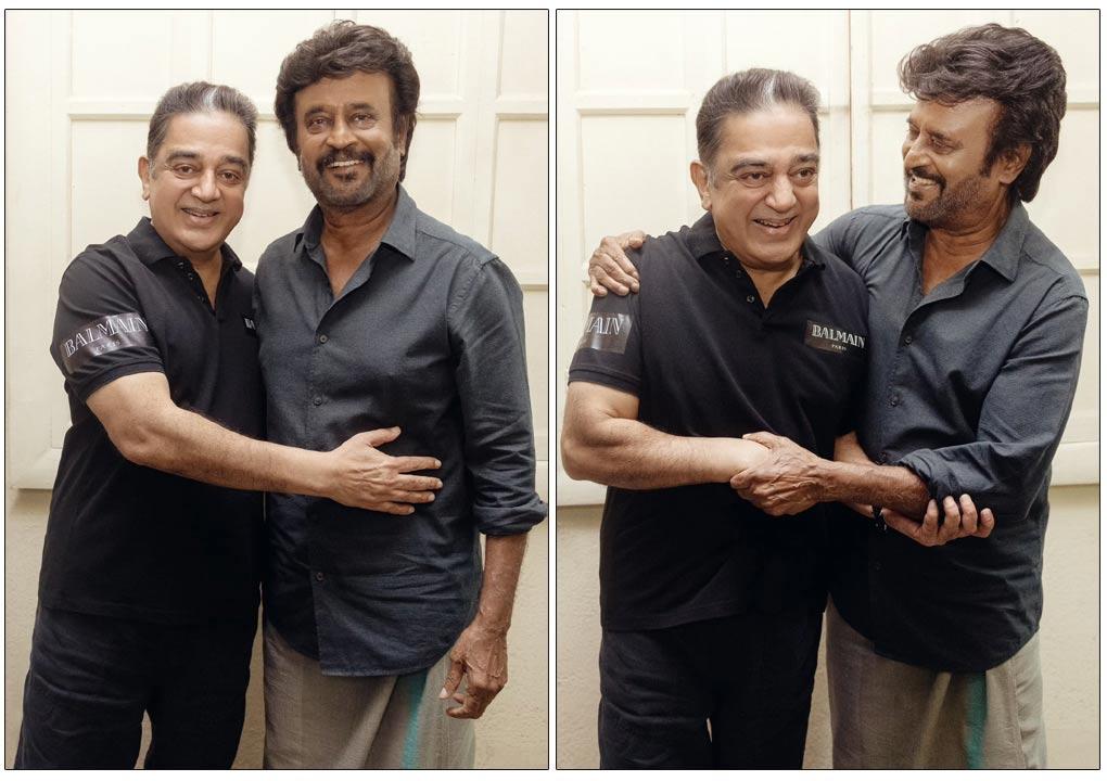 Rajinikanth - Kamal Haasan Meet As They Shoot In The Same Sets