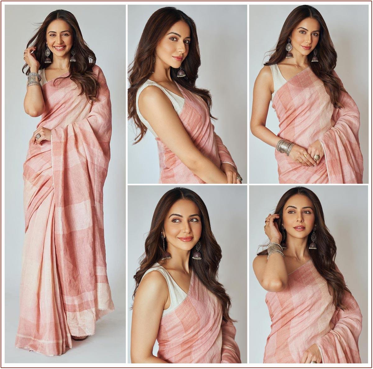 Rakul Preet Singh Wows In Pink Saree