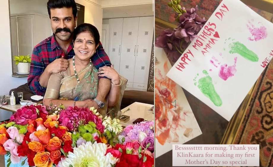 Ram Charan celebrates mothers day with Mom