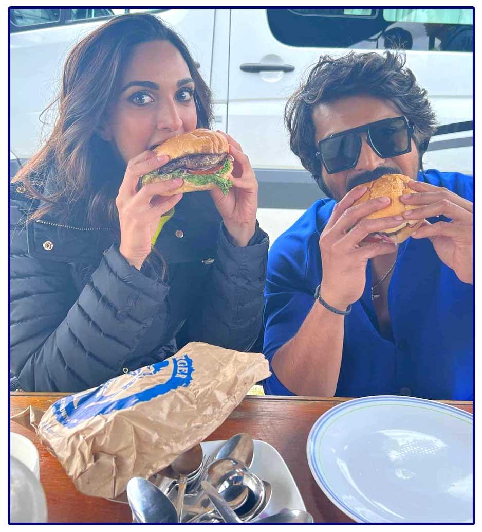 Ram Charan - Kiara Sharing Meal