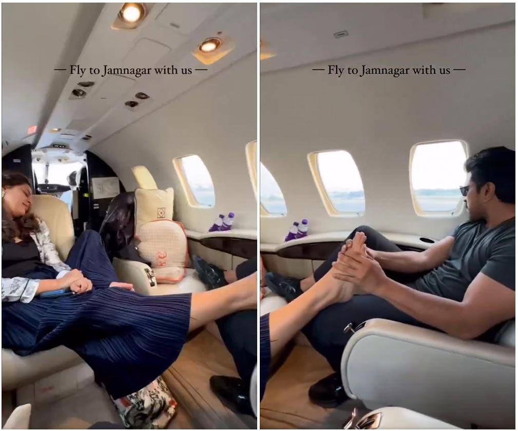 Ram Charan Massages Upasana Feet