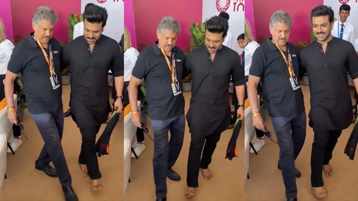 Charan Naatu Naatu with Anand Mahindra
