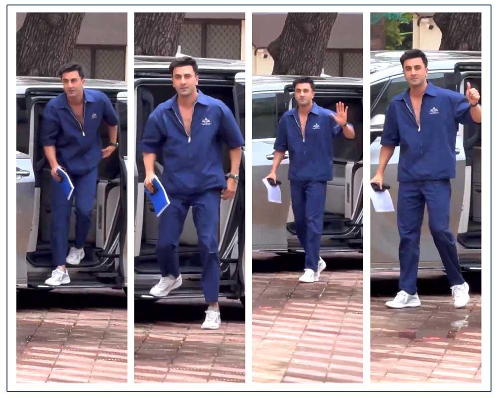 Ranbir spotted with script at Bhansali office