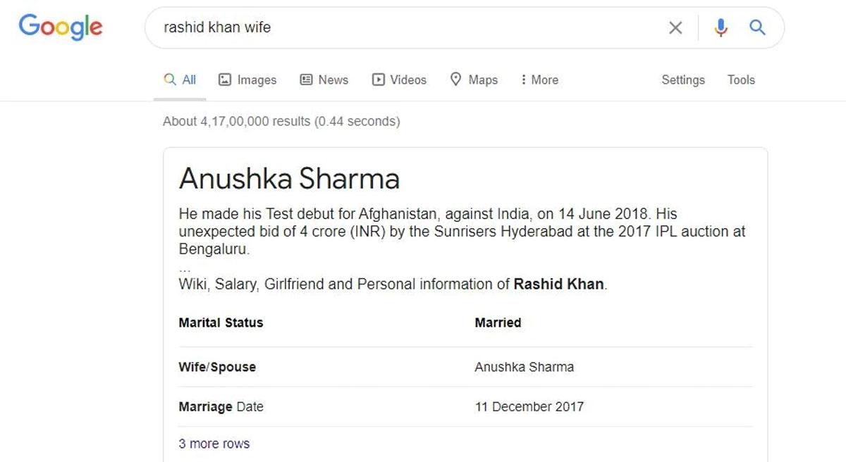 Cricketer Rashid Khan's Wife Anushka Sharma, What?