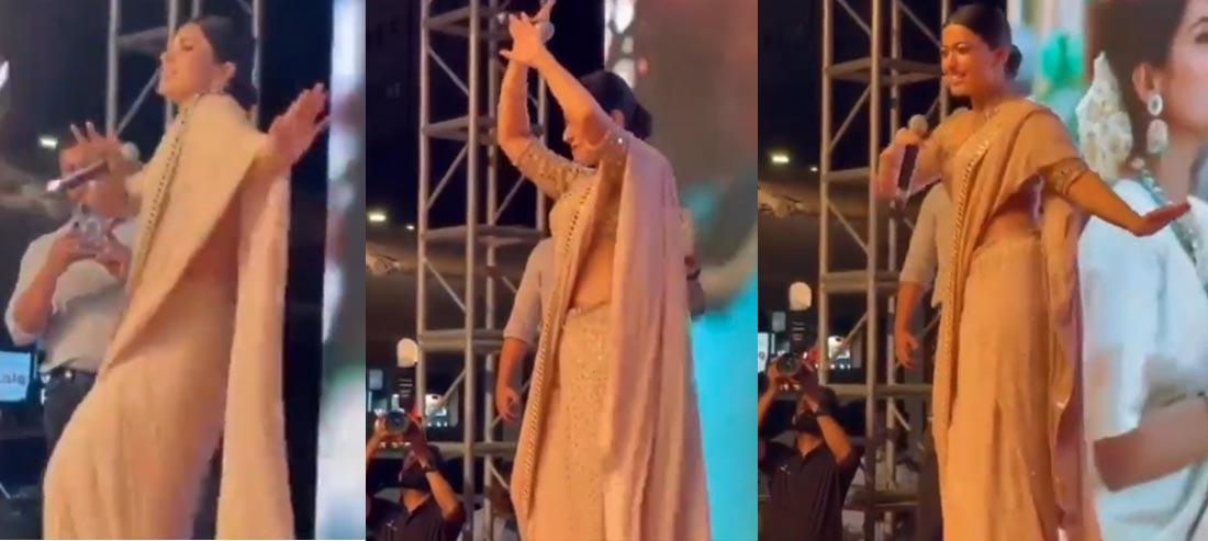 Rashmika Mandanna Dances To Ranjithame In Dubai