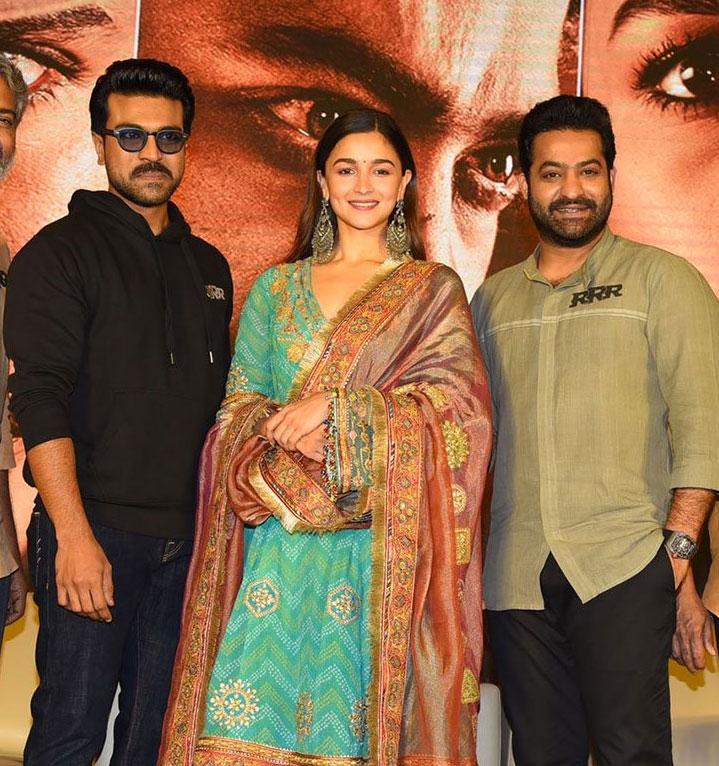 NTR,Ram Charan and Alia to power RRR with coffee