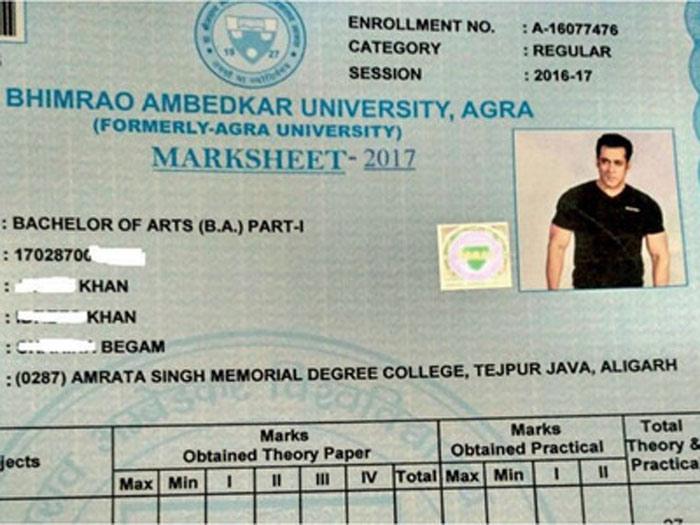 Salman Khan Failed In BA Exam!
