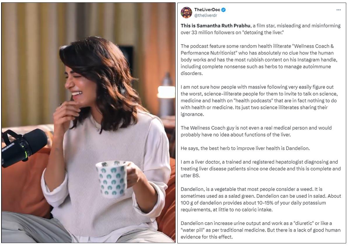 Samantha Misleading Her 3 Crore Followers In Social Media Claims A Doctor