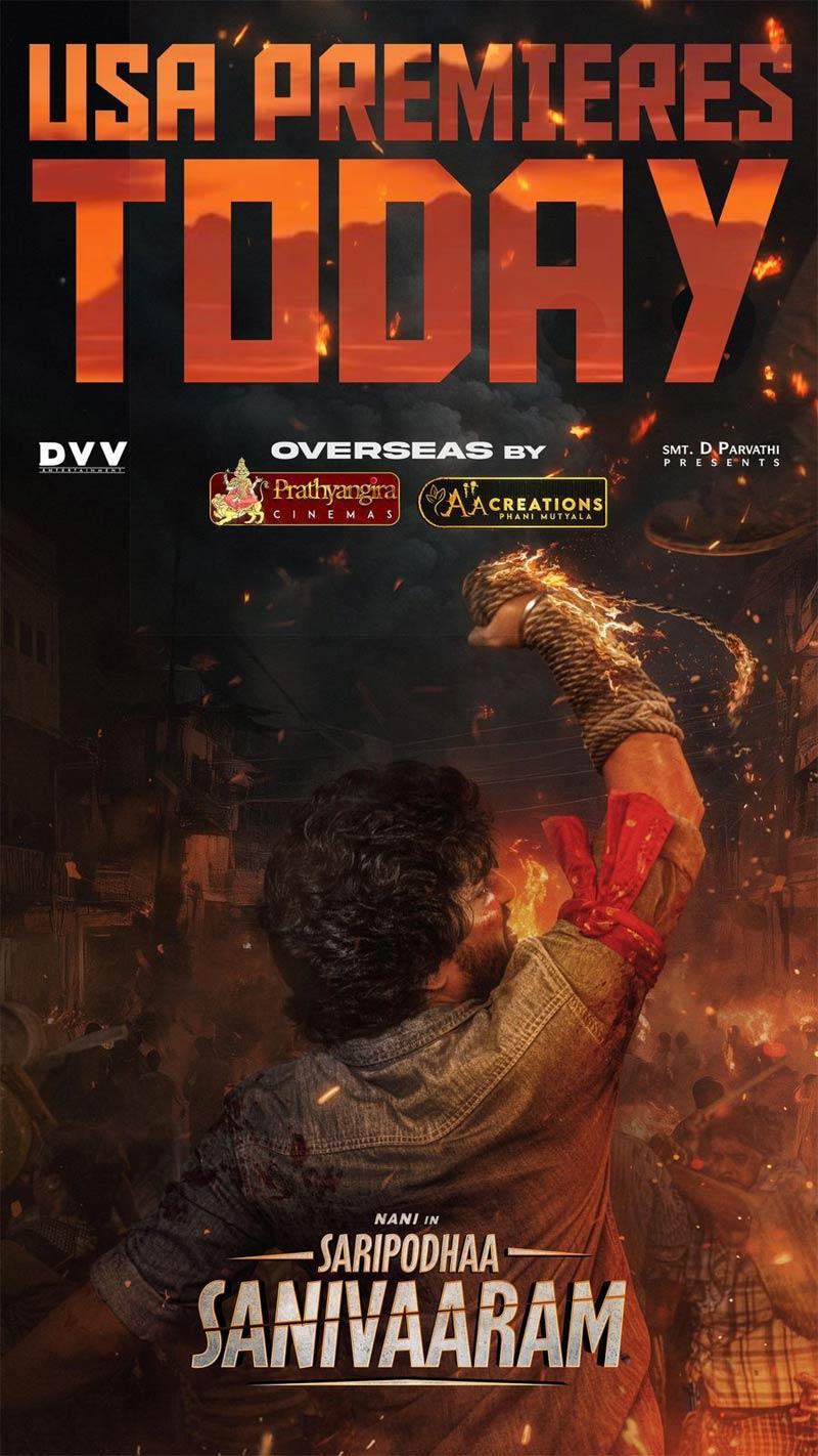 Nani Saripodhaa Sanivaaram USA Premieres Today