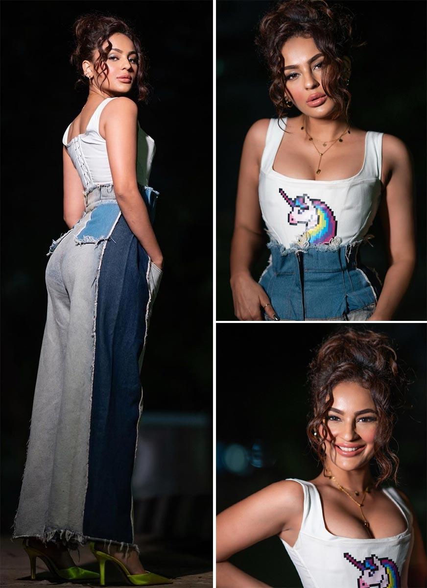 Seerat Kapoor Sizzles In Denim Jump Suit