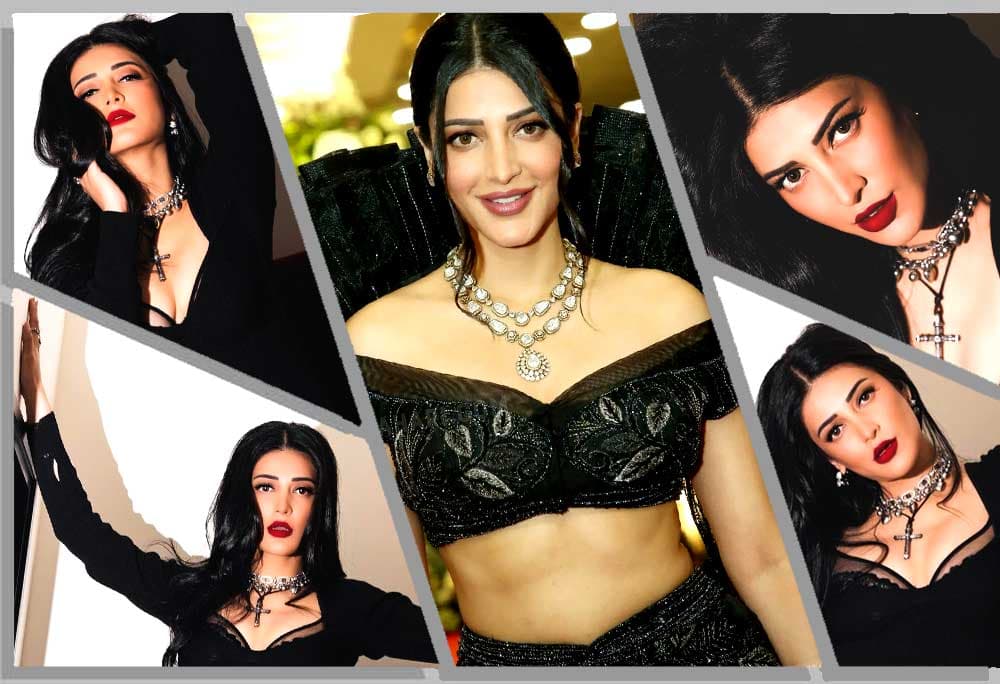 Shruti Haasan is looking sparkling in a black outfit