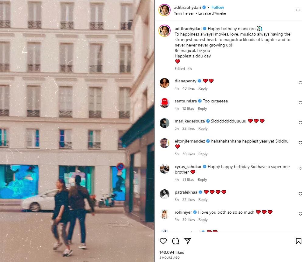 Aditi Birthday Wish To Siddharth Becomes Viral
