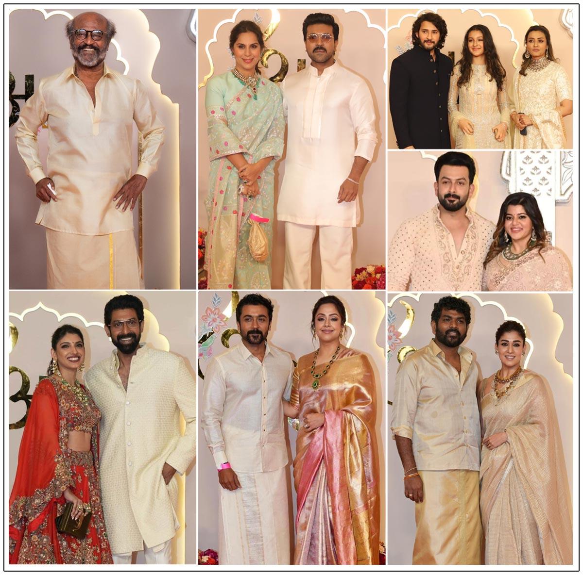South Stars Sparkle At Anant Ambani - Radhika Merchant Wedding