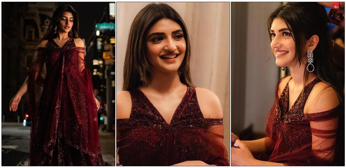 Sreeleela dazzles in maroon dress