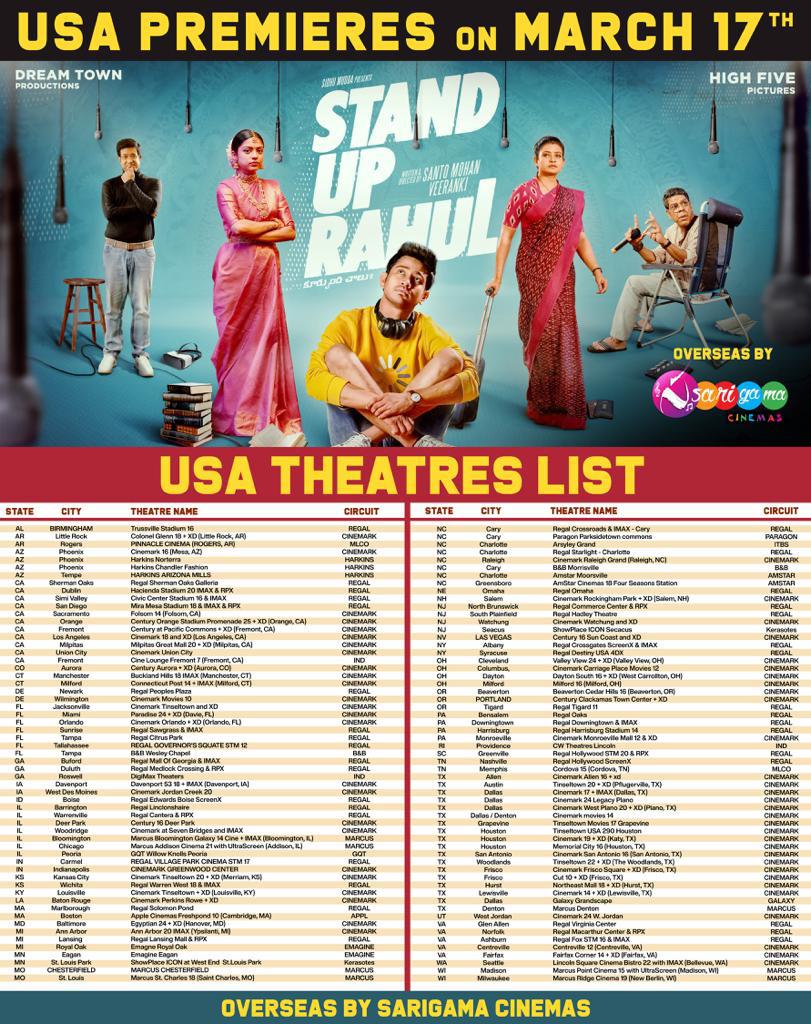 Stand Up Rahul US premiers details out