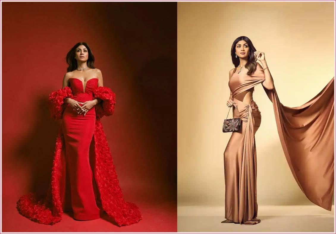 From Classic Gowns to Fusion Sarees - Shilpa Shetty Style Reigns Supreme