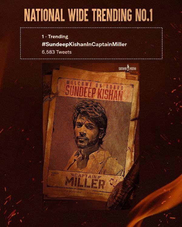 Dhanush's Captain Miller movie: Sundeep Kishan on board