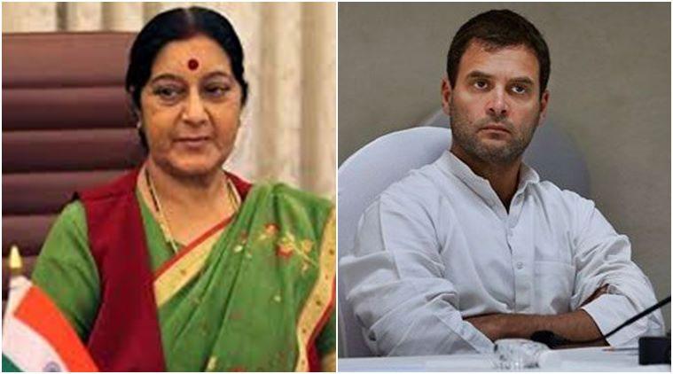 Sushma Realizes Congress Greatness, Rahul Thanks