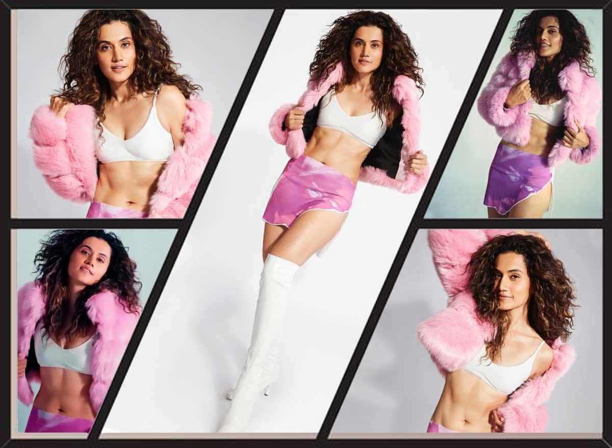 Taapsee Pannu Teasing in pink