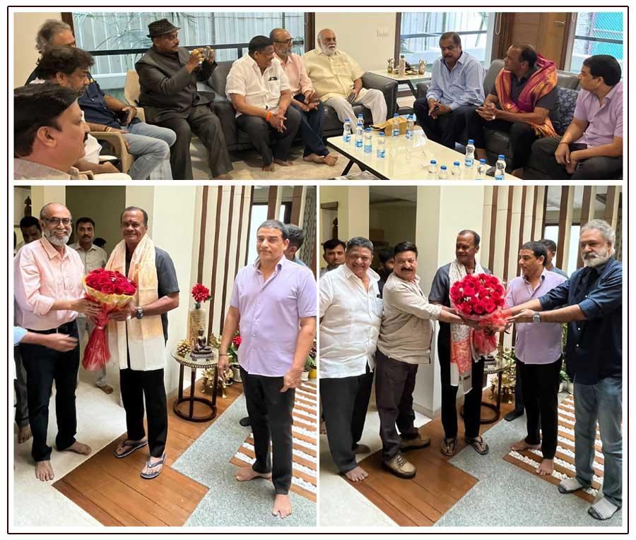 Tollywood celebs meet TG Cinematography Minister