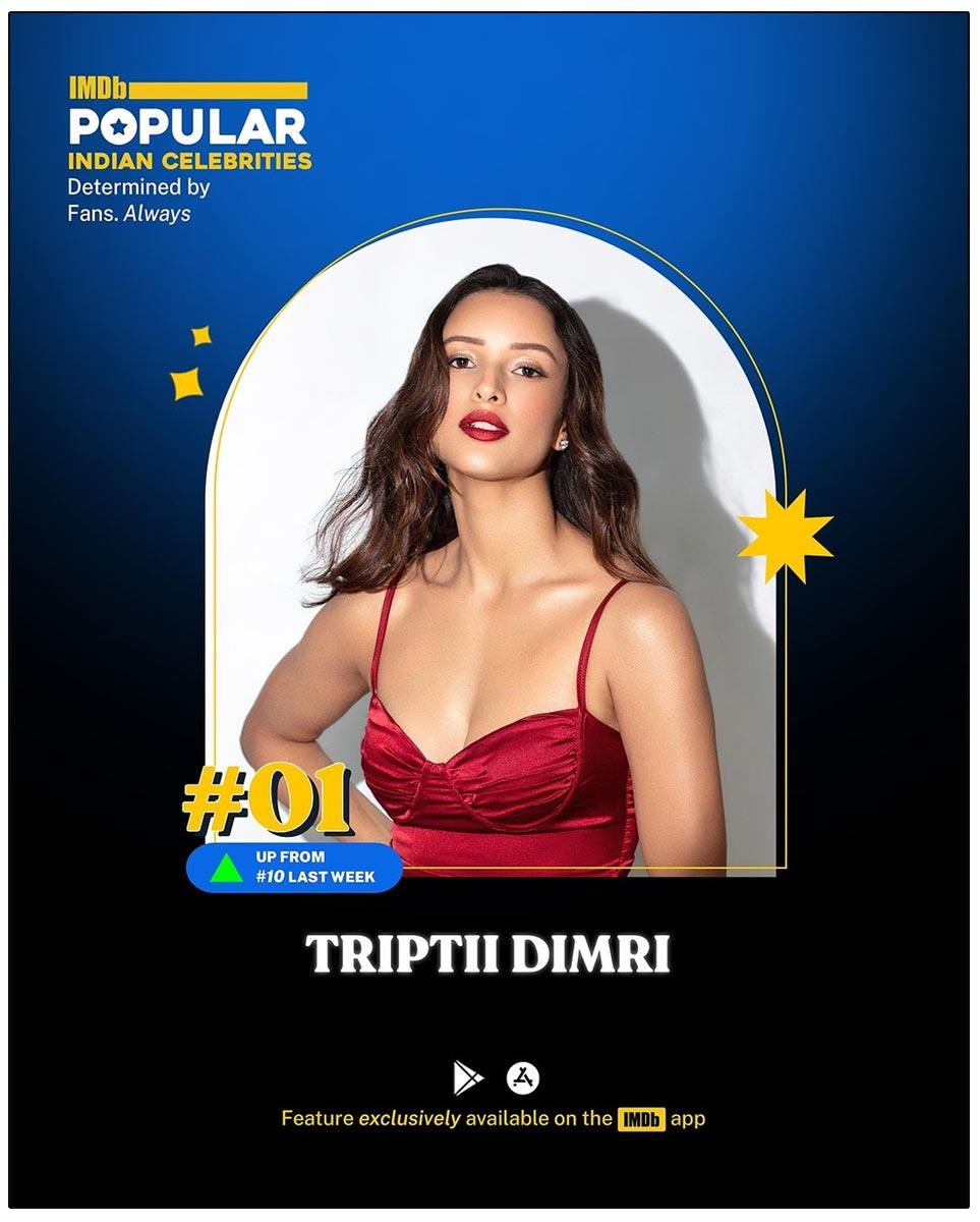 Triptii Dimri Is The Most Popular Celebrity In IMDB Rankings