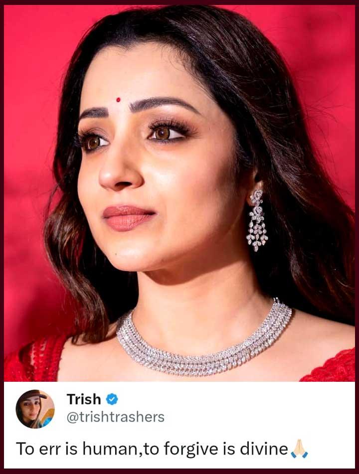 Trisha reacts to Mansoor Ali Khan apology
