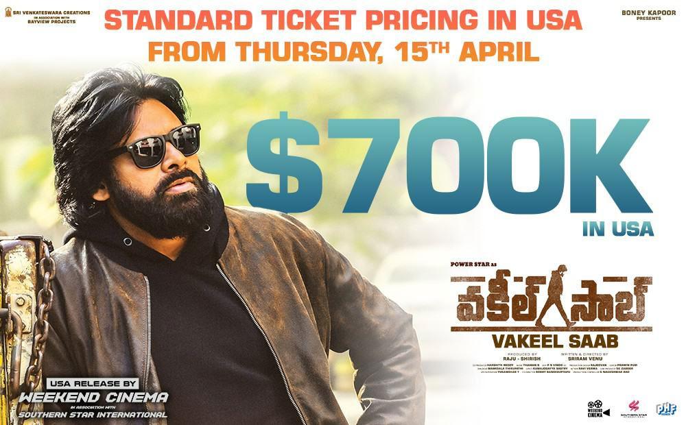 Vakeel Saab US Standard Ticket Pricing