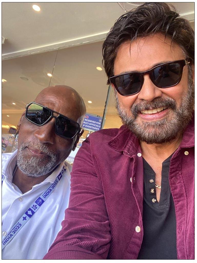 Venkatesh Selfie With Viv Richards Goes Viral In Ind Vs Nz Semis Match