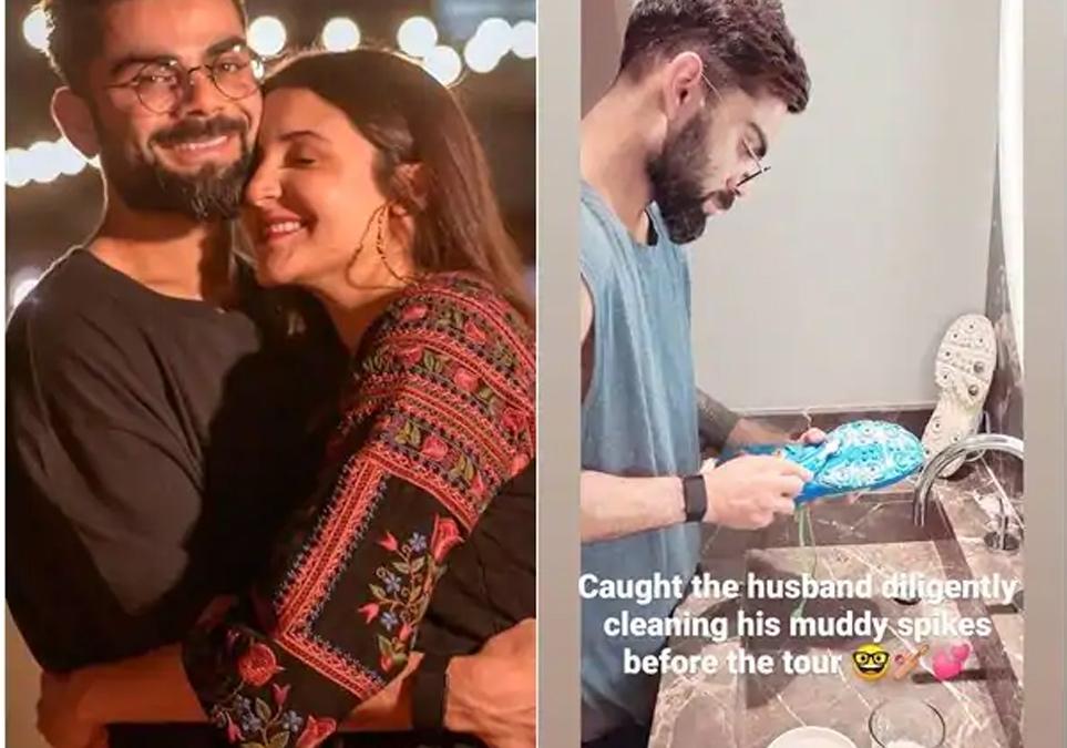 Viral! Virat Cleaning Spikes With Toothbrush