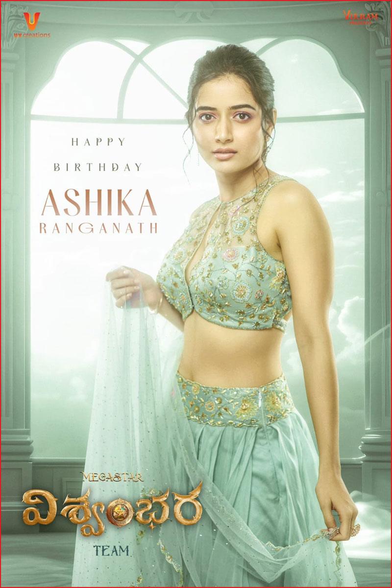 Vishwambhara unleashes Ashika Ranganath poster on B-Day