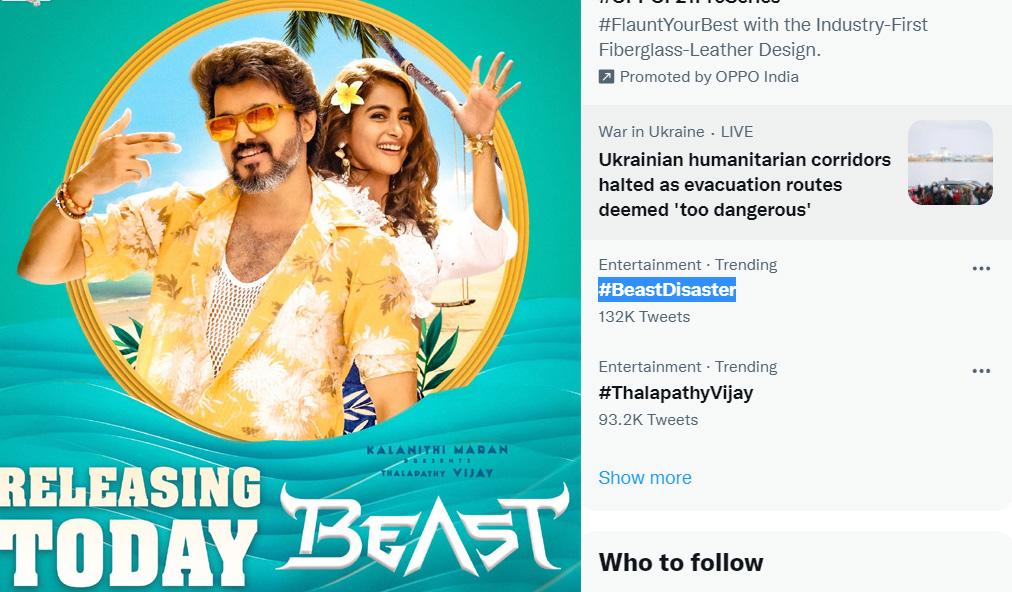 Beast Disaster Hashtag Trends on Twitter