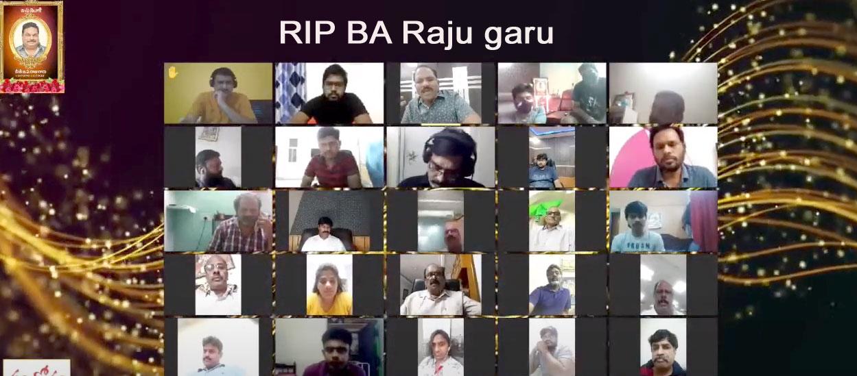 Cine journalists tearful tribute to BA Raju