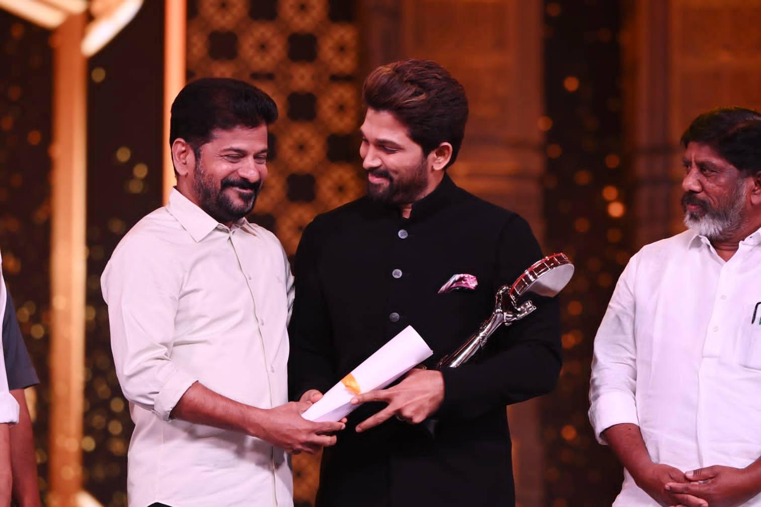 CM Revanth Reddy Hugs Allu Arjun 