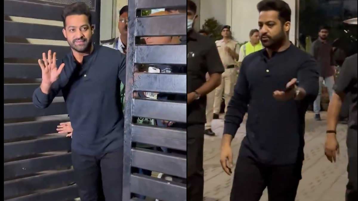 Jr NTR mobbed at Hyderabad airport 