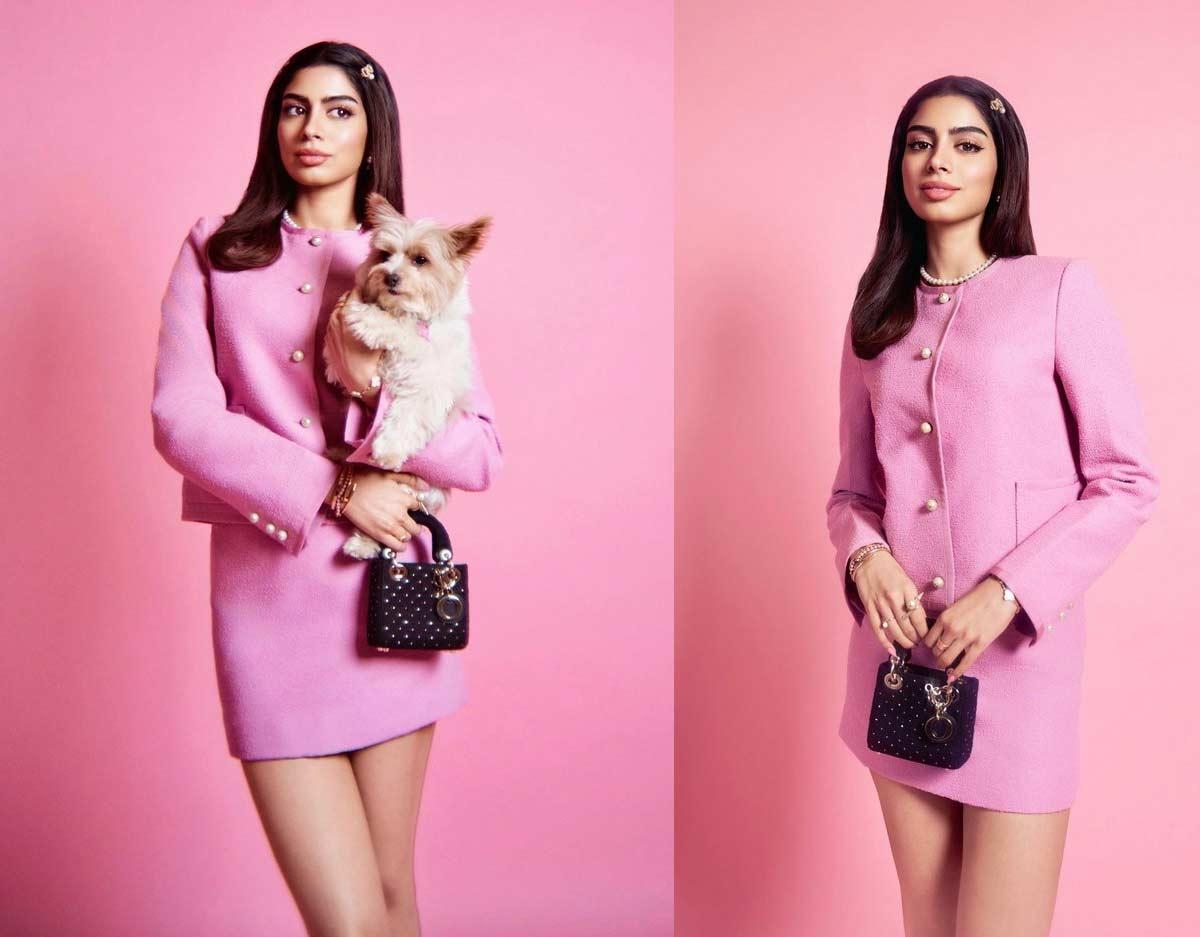 Khushi Kapoor in pink dress