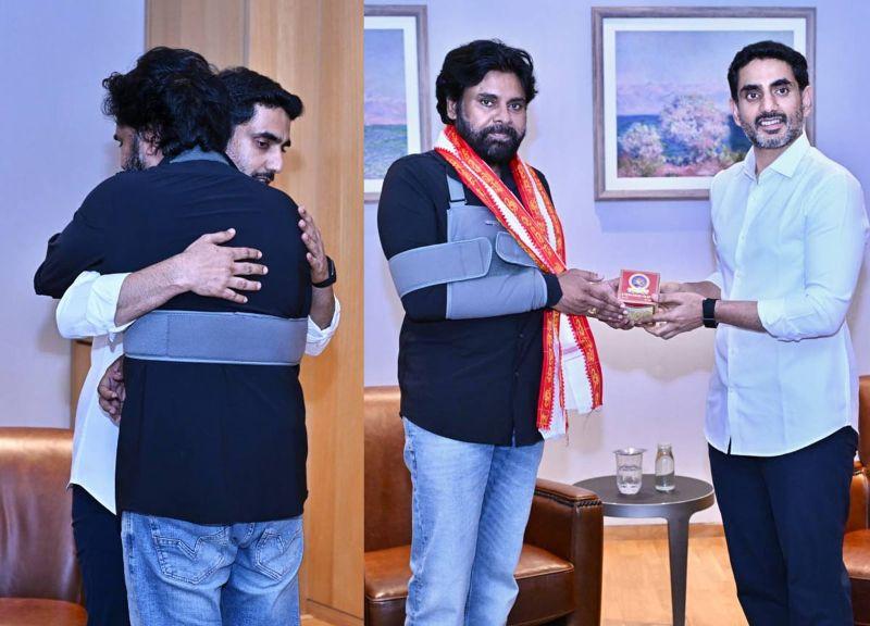Minister Nara Lokesh meets Pawan Kalyan