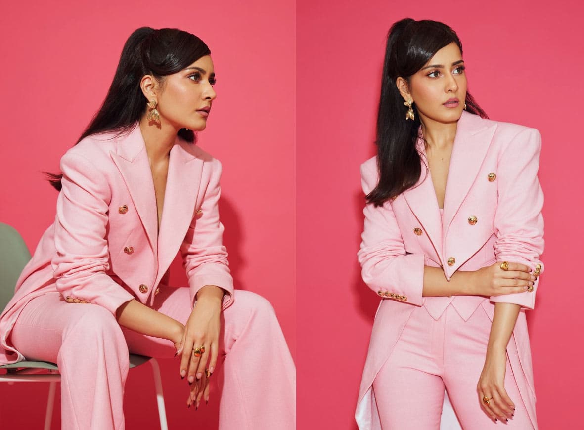 Rashi Khanna new look in pink outfit